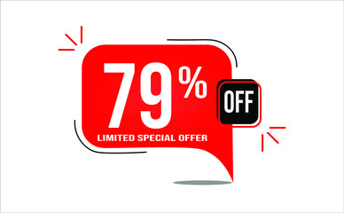 79% off limited offer. White and red banner with clearance details