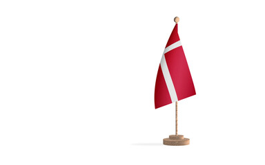 Denmark flagpole with white space background image