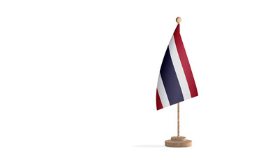 Thailand flagpole with white space background image