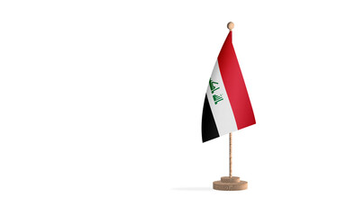 Iraqi flagpole with white space background image