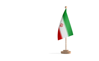 Iran flagpole with white space background image