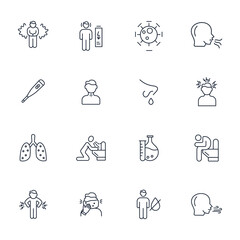 flu icons set . flu pack symbol vector elements for infographic web