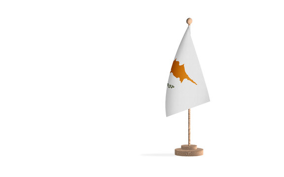 Cyprus flagpole with white space background image