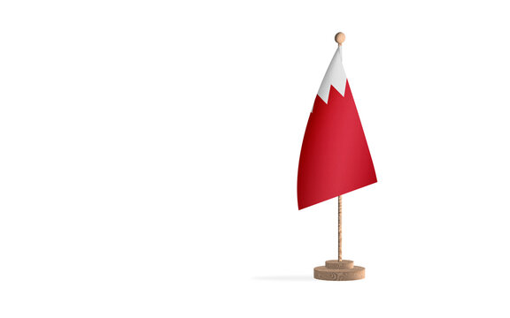Bahrain flagpole with white space background image