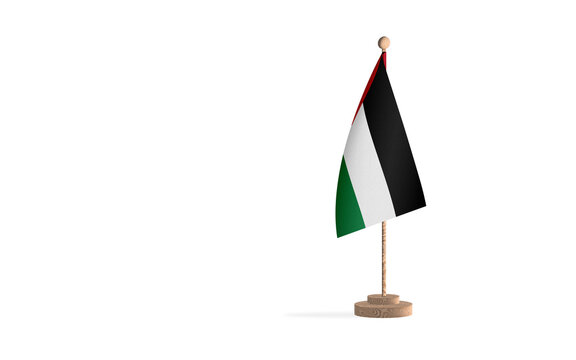 Palestine flagpole with white space background image