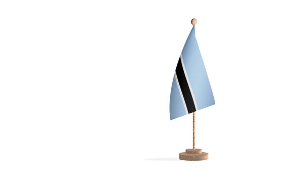 Botswana flagpole with white space background image