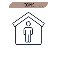 Stay home  icons  symbol vector elements for infographic web