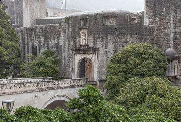 Gate way in the ancient old town of Dubrovnic