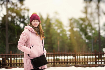 woman walking in the park
