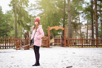 woman walking in the park