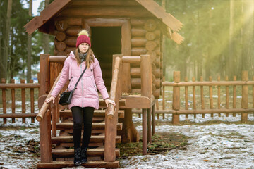 woman walking in the park