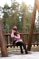 woman walking in the park