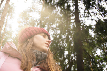 woman walking in the park