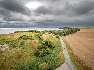 Fototapeta premium Stormy weather with sea view and background before the rain shower
