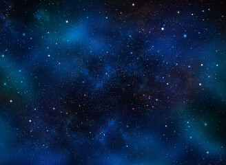 Fototapeta na wymiar Universe with stars, nebulae and galaxy, night sky background