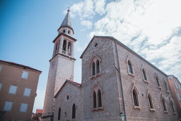 Fototapeta na wymiar Saint Ivan Church in Budva's Old Town in Montenegro