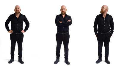 Obraz premium front view of same men on white background