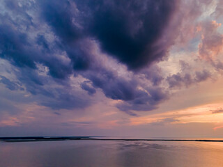 Fototapeta premium Stormy weather with sea view and background before the rain shower