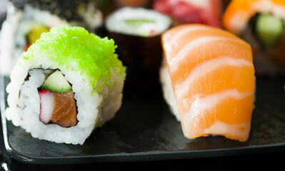Sushi, Maki on a Plate, Real Japanese Food.