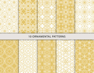 Set of ornamental, oriental, ethnic and artistic patterns. Perfect to background, fabric, etc.