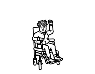 Person with disability on wheelchair