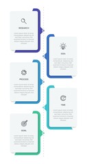 Vertical infographic design with icons and 5 options or steps. Thin line. Infographics business concept. Can be used for info graphics, flow charts, presentations, mobile web sites, printed materials.