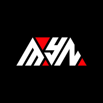 MYN triangle letter logo design with triangle shape. MYN triangle logo design monogram. MYN triangle vector logo template with red color. MYN triangular logo Simple, Elegant, and Luxurious Logo...