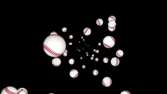 3D Sports baseball rotating on the green screen. Seamless loop. 4K Sports equipment for sports and entertainment. Sports and entertainment theme advertisment. sport, exercise and game. Sport event