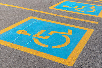 Parking space for handicapped person