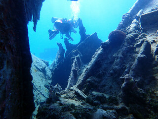 WW2 battle ship wreck in Saipan