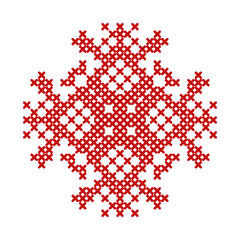 Folk pattern for cross stitch needlework hobby