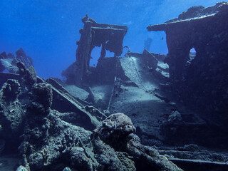 WW2 battle ship wreck in Saipan