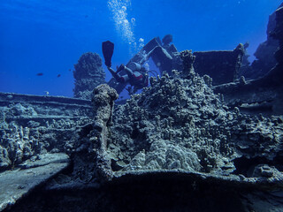 WW2 battle ship wreck in Saipan