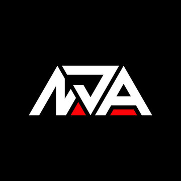 NJA triangle letter logo design with triangle shape. NJA triangle logo design monogram. NJA triangle vector logo template with red color. NJA triangular logo Simple, Elegant, and Luxurious Logo...