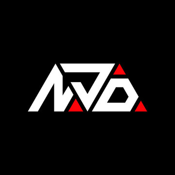 NJD triangle letter logo design with triangle shape. NJD triangle logo design monogram. NJD triangle vector logo template with red color. NJD triangular logo Simple, Elegant, and Luxurious Logo...