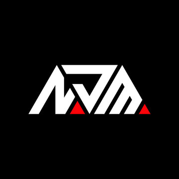 NJM triangle letter logo design with triangle shape. NJM triangle logo design monogram. NJM triangle vector logo template with red color. NJM triangular logo Simple, Elegant, and Luxurious Logo...