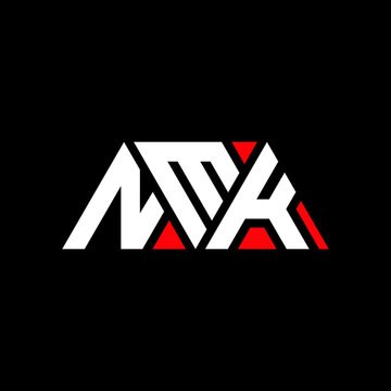NMK triangle letter logo design with triangle shape. NMK triangle logo design monogram. NMK triangle vector logo template with red color. NMK triangular logo Simple, Elegant, and Luxurious Logo...