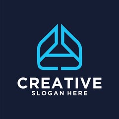 Letter a creative minimalist design template graphic alphabet symbol for business