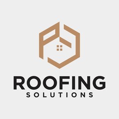 The initial letter r roof for real estate logos or for business logos and building roof branding 