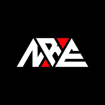 NRE triangle letter logo design with triangle shape. NRE triangle logo design monogram. NRE triangle vector logo template with red color. NRE triangular logo Simple, Elegant, and Luxurious Logo...