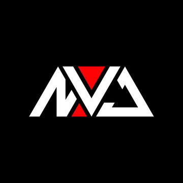 NVJ triangle letter logo design with triangle shape. NVJ triangle logo design monogram. NVJ triangle vector logo template with red color. NVJ triangular logo Simple, Elegant, and Luxurious Logo...
