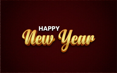 Happy new year editable vector text effect - 3d style