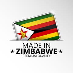 Made in Zimbabwe graphic and label. - obrazy, fototapety, plakaty