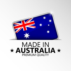 Obraz na płótnie Canvas Made in Australia graphic and label.