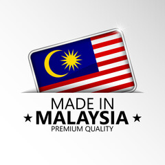 Obraz na płótnie Canvas Made in Malaysia graphic and label.
