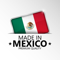 Obraz premium Made in Mexico graphic and label.