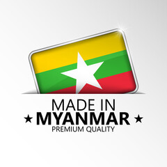 Made in Myanmar graphic and label.