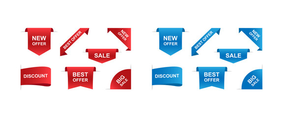 Vector Sale Badges Ribbons and Stickers set. Sale banners isolated. Vector EPS10