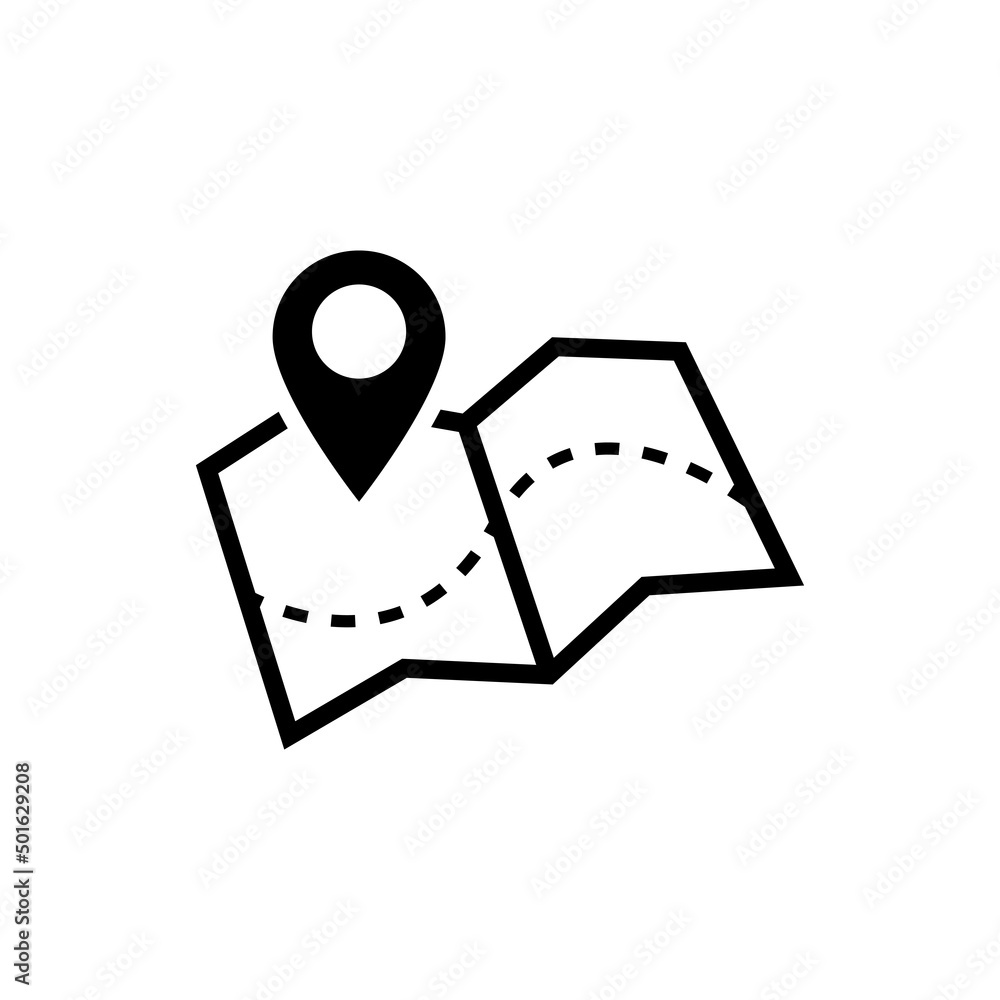 Poster map icon vector illustration. map with pin symbol. vector eps10