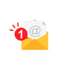 Message notification vector icon. Envelope with notification. Vector EPS10